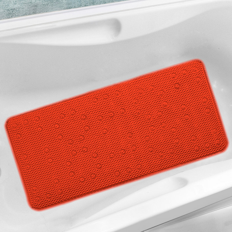 Tapis de douche antidérapant Azuela, Orange, 3 pi x 1 pi 5 po
