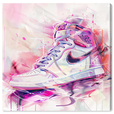Delicate Neon Sneaker Light Canvas Girl Sneaker Prints by
