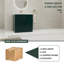 Lavabo de salle de bain sur pied 36 po en résine blanche et 2 portes d'armoire à fermeture en douceur-571089389