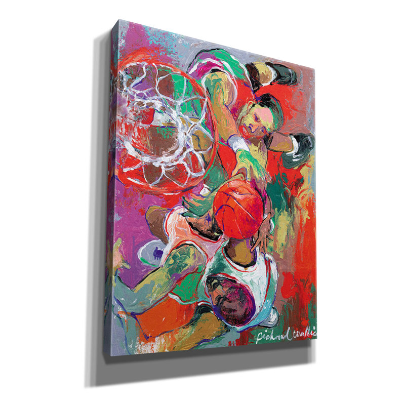 «Basketball» par Richard Wallich, art mural sur toile, H 34 po x l 26 po x P 1,5 po