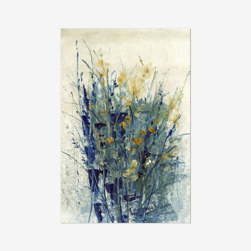 Indigo Floral II by Timothy O' Toole - Painting, Paper Print, 30cm H x 20cm W