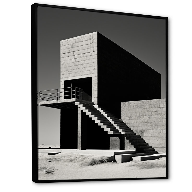 «Harmony of Elements Minimalisme Scenery I» sur toile, Cadre flottant noir, H 32 po x l 16 po x P 1 po