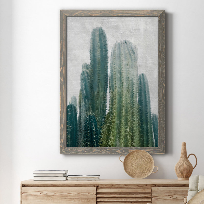 Aruba Cacti II - cadre photo, impression sur toile, gris, H 24 po x l 18 po x P 1,5 po