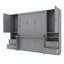 Grand lit escamotable mural avec placard, tiroirs et tablettes, gris-1762022143