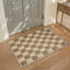 Tapis beige / brun clair / bleu sarcelle lavable à la machine avec envers antidérapant Folwell-2031805423