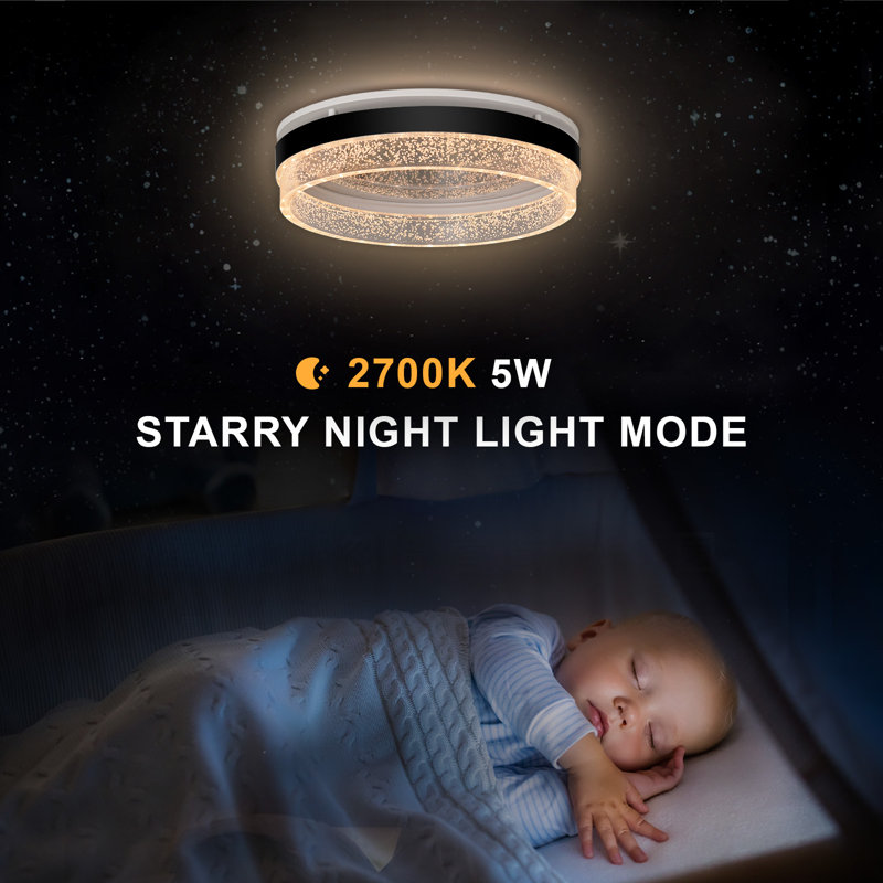 Ventilateur d'extraction de salle de bain Akones 110CFM 1,5 Sones avec lumière, lumière de ciel étoilé en acrylique à 4 couleurs à intensité variable de 1000 lm et ventilateur de lumière nocturne 2700K pour la maison, rond, noir