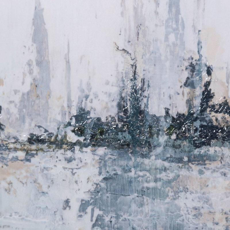 «Waterfront II» par Jonathan Klassen, reproduction d'art encadrée et texturée encadrée à la main, Bord de l'eau I