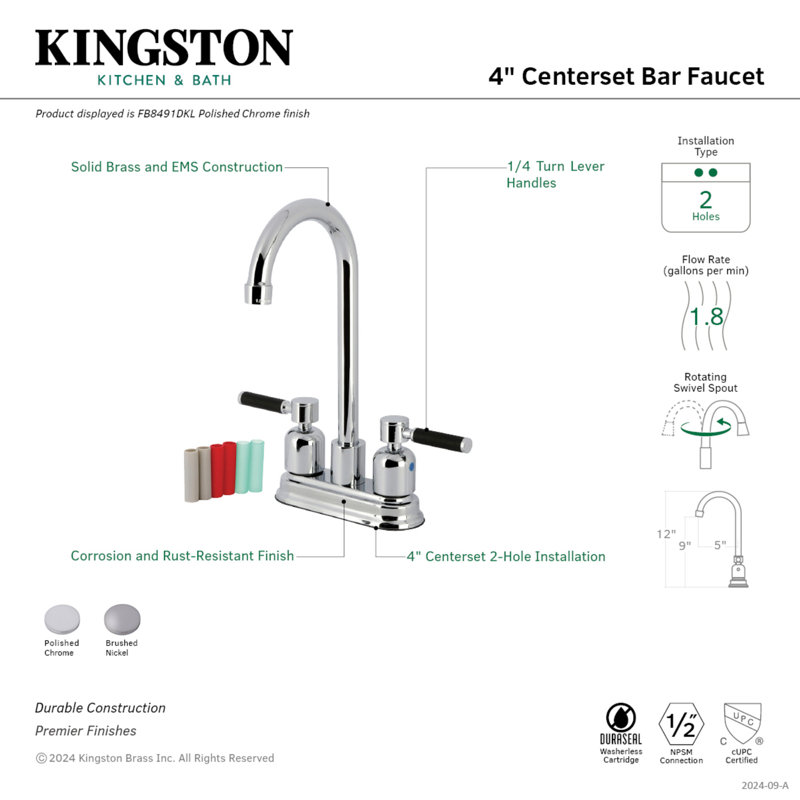 Robinet de bar 4 pouces Kingston