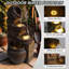 Fontaine d'extérieur avec lumières, cascade de casiers à 4 niveaux pour jardin et patio, conception rustique avec DEL intégrée