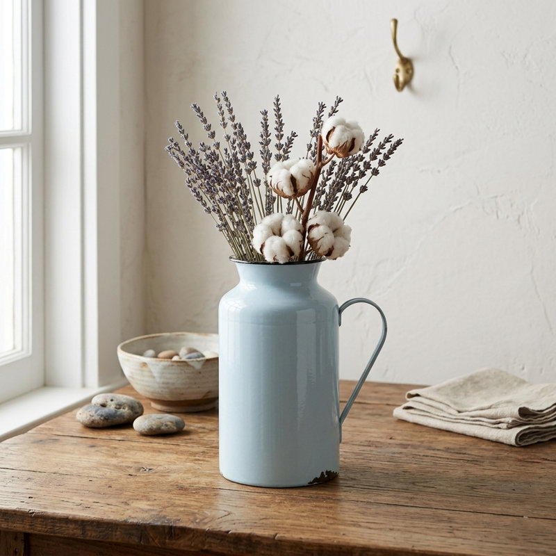 Abdullaah Metal Table Vase, 10.25" H x 5.5" W x 5.5" D, Blue