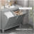 HOMCOM Tilt-Out Laundry Sorter Cabinet, Bathroom Storage Organizer with Two-Compartment Tilt-Out Hamper, Gray-1880044601