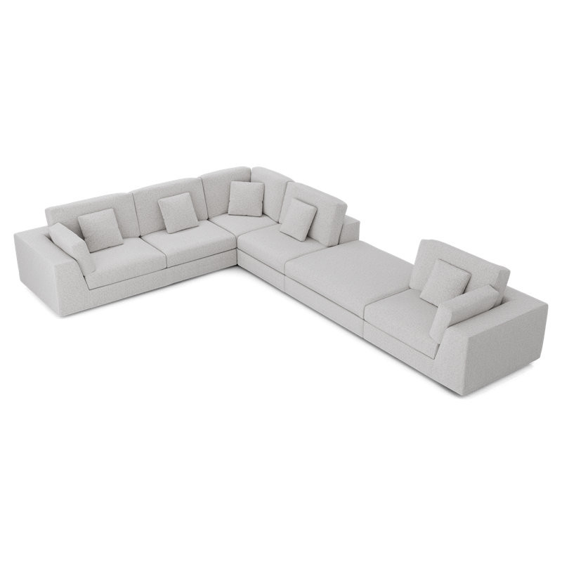 Ensemble de canapé modulaire Perry 03, Tissu gris