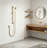 Modern Square Flat-headed Handheld Shower System Wall-mounted Single Handle with Slide Bar，Brushed Gold-121012021