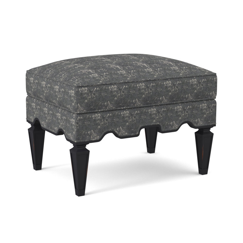 Palm Ottoman, Vintage Ebony, Elise Harbor 100% Polyester