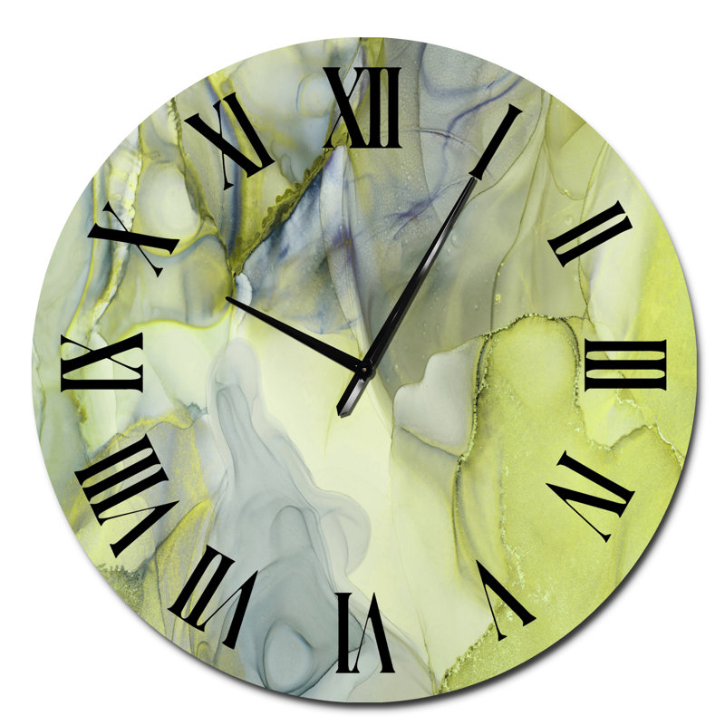 Horloge murale Tender, Surdimensionné, Jaune / Noir
