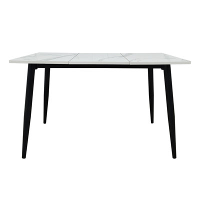 Rectangular Dining Table, Seats 4, Kitchen/Dining Room Table, Sturdy Metal Frame, Space-Saving Wooden Rectangular Dining Table.