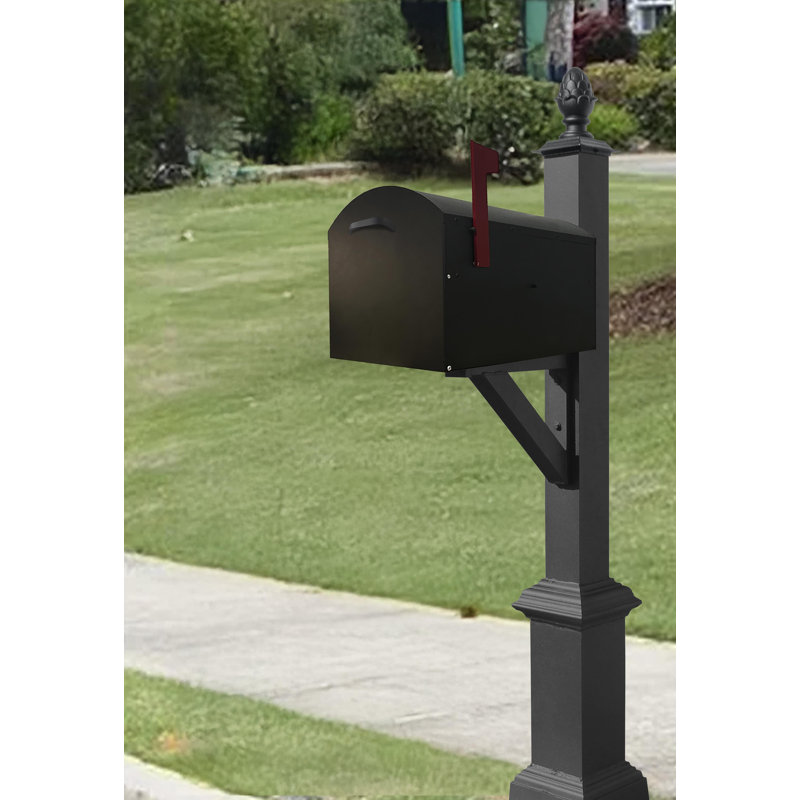 Westhaven System With Whitney Mailbox, Square Base & Pineapple Finial In Black