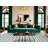 Washable Powder Blue White Striped Area Rug-1321989199