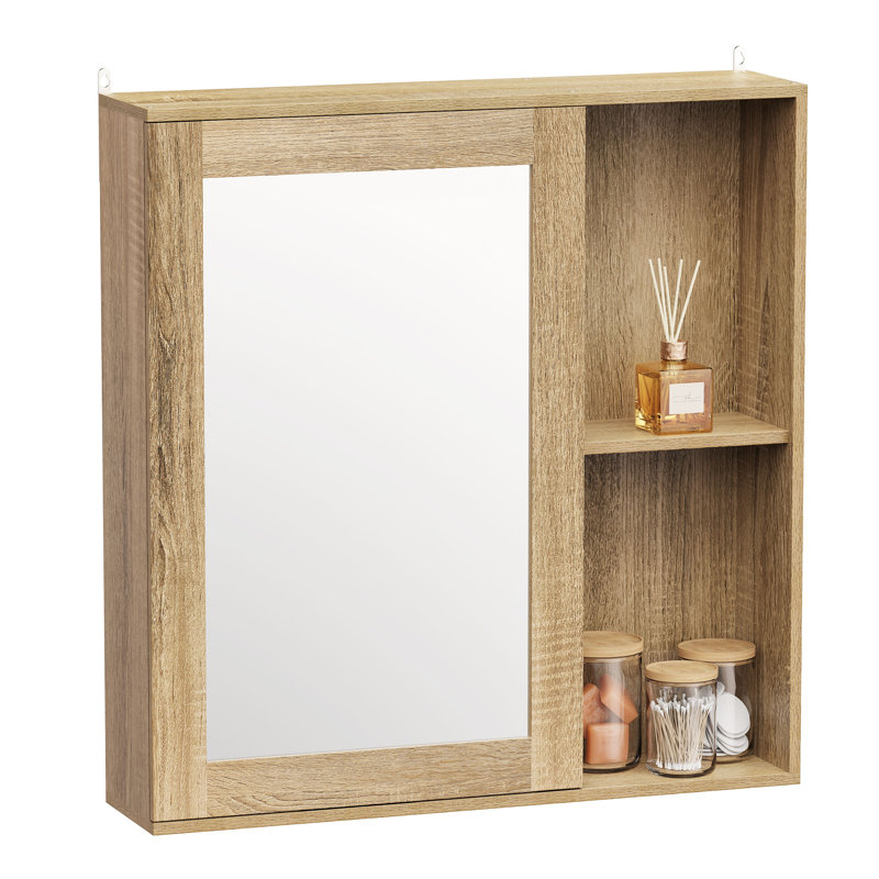 Chester Wall Mounted Bathroom Mirror Cabinet, Natural