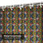 Rideau de douche à motif géométrique étoile sarcelle avec 12 crochets-2003757056