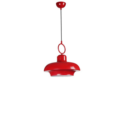 Adjustable Red Chandelier Light Fixture, Metal Body, 13.8 x 5.9 inches | Height: 8.3 to 27.6 inches | E27 Socket, Max 40W | Elegant Design for Dining Room & Living Room | IP20 Rated, Bulb Not Included
