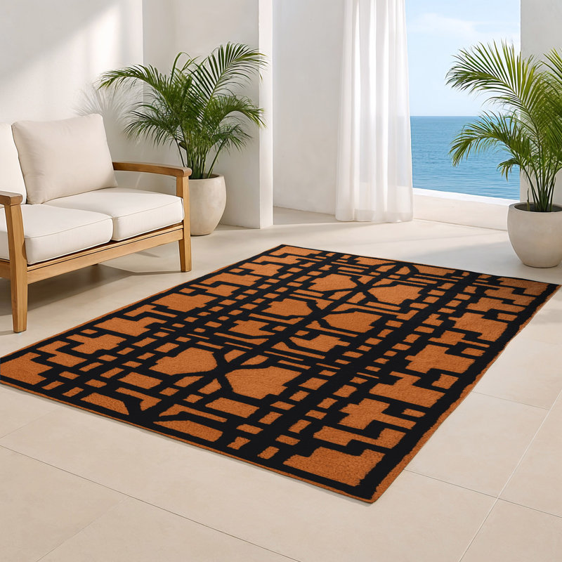 Trellis Gray Indoor and Outdoor Area Rug, Rectangle 2' x 3'