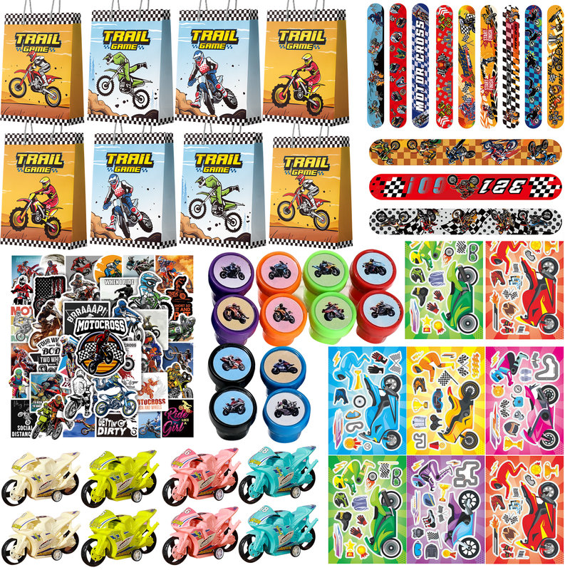 Motocyclette, 110 pièces de fête d'anniversaire Motocross