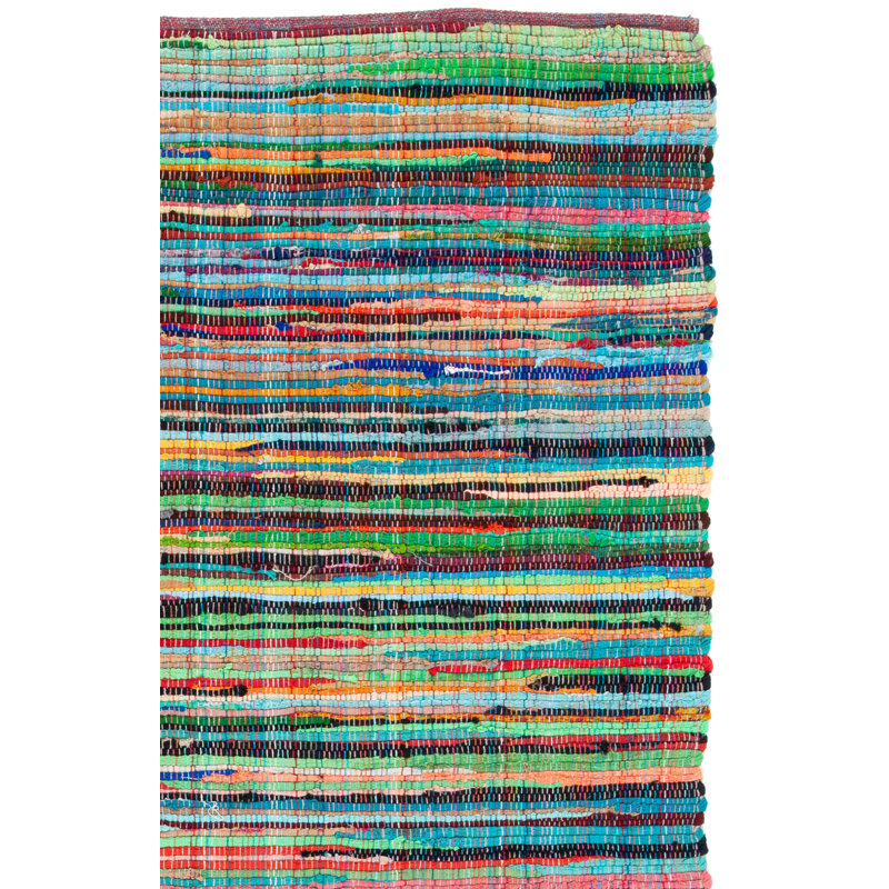 Fales Rug Hand Woven Cotton Abstract Rug, Rectangle 5' x 8'