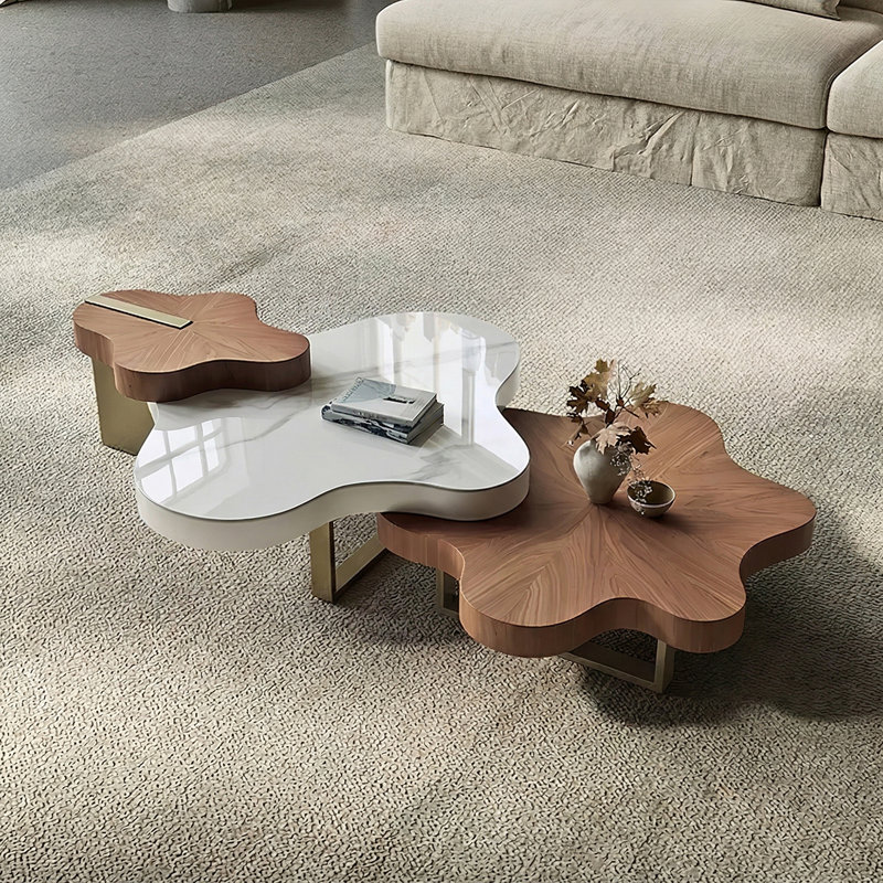 Ensemble de tables basses gigognes 3 pièces Luxury Luxury, H 15,75 po x L 62,99 po x l 39,37 po