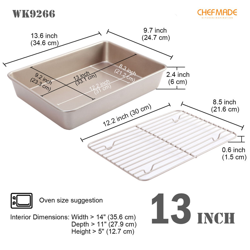 CHEFMADE 13" Roasting Pan with Rack