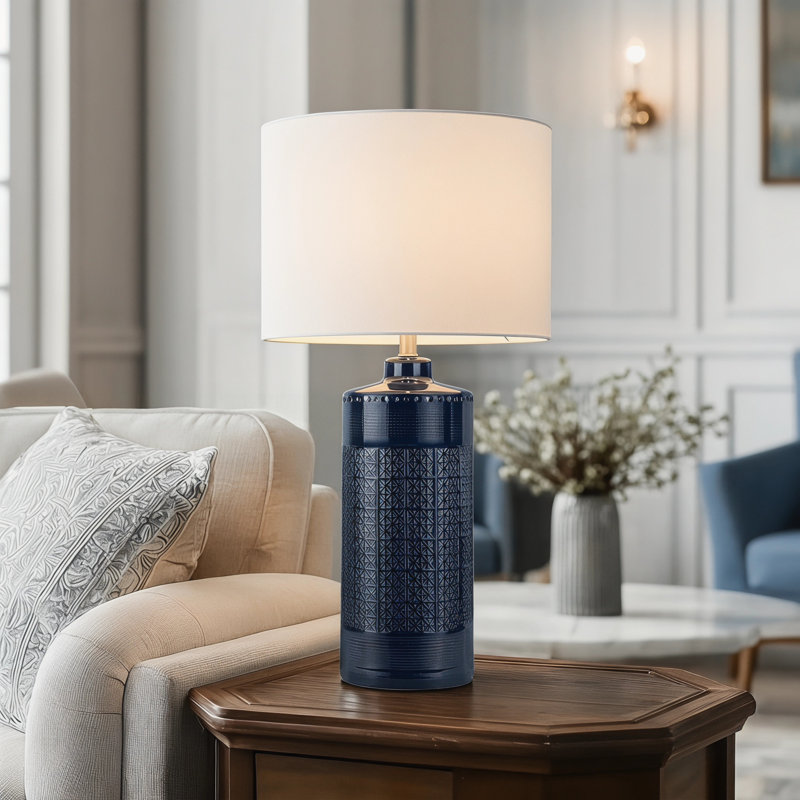 Lampe de table en céramique 30 po, Bleu