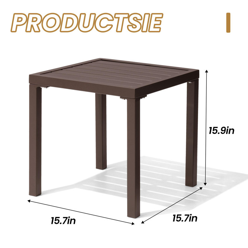 Square Side/End Table, Brown
