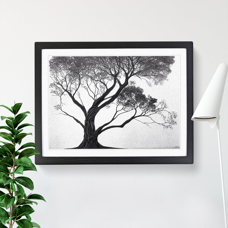 Beauteous Tree - Single Picture Frame Print, 46cm H x 64cm W x 2cm D, Black Framed