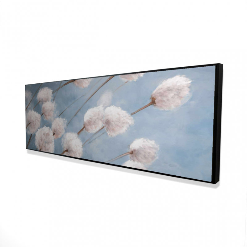 "Fleurs de coton délicates" sur toile, H 16 po x l 48 po