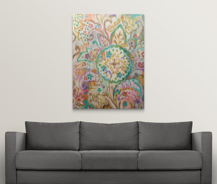 « boho motif cachemire i », impression Danhui Nai, H 36 po x l 27 po x P 1,5 po, Toile