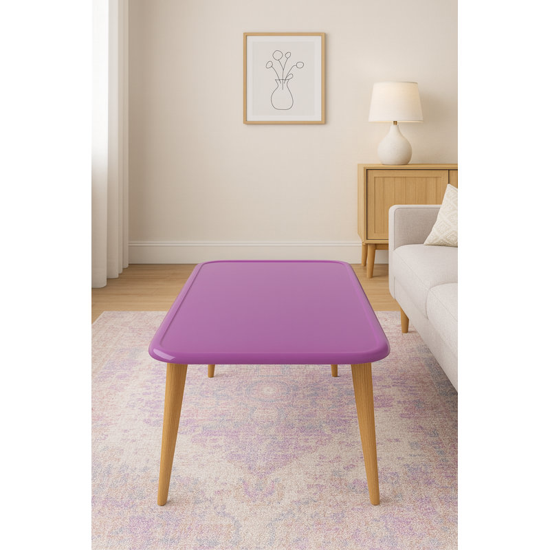 Deandra 89.5cm W Coffee Table, Purple