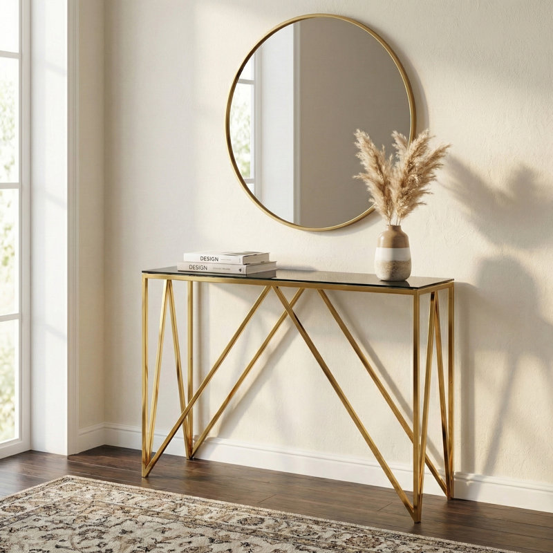 Briant 120cm Glass Top Console Table