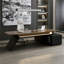 Bureau de direction moderne en L brun-129228099