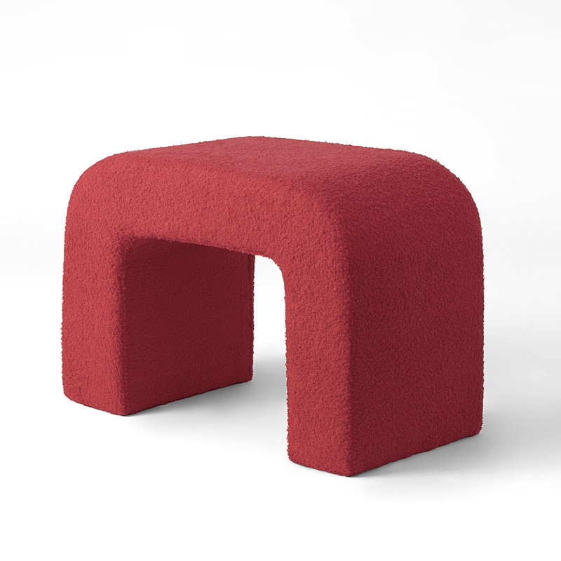 35x65cm Arched Accent Stool Vanity Stool, Red