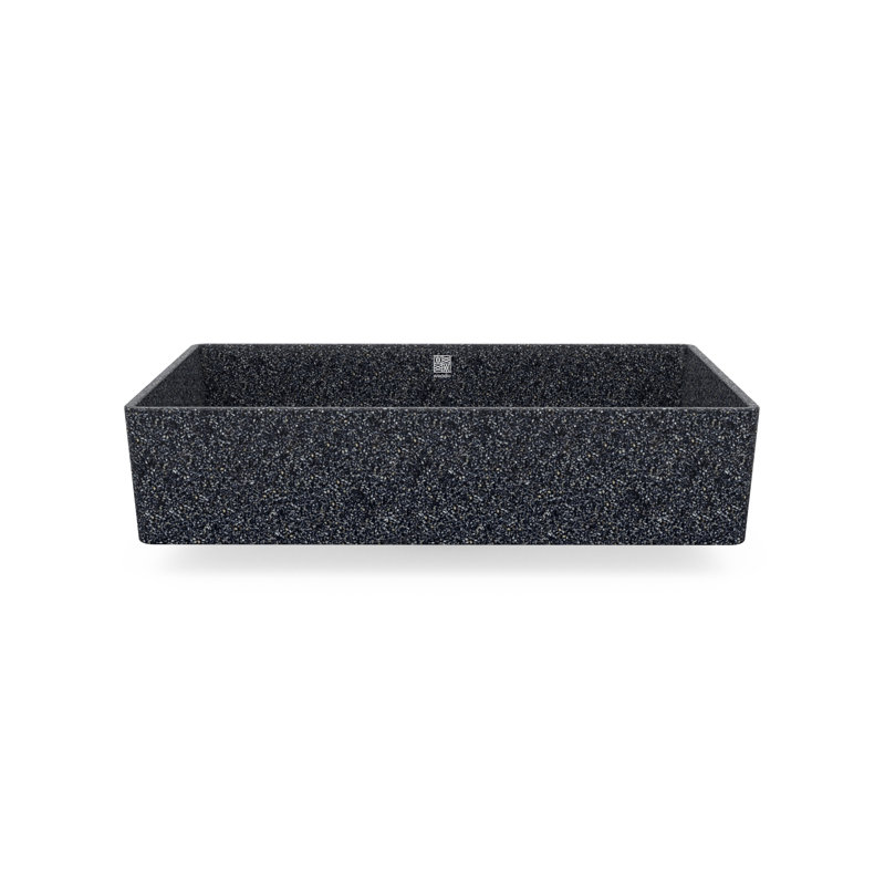 Woodio Cube60 15.75'' Wood Rectangular Bathroom Sink, Stone