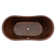 60" Hammered Copper Double Slipper Bathtub with Rings and Overflow Holes