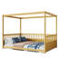 Lit pour adolescent simple / double de 77 po de largeur, lit à structure en bois massif, lit à baldaquin avec clôture-1469512672-1469512686