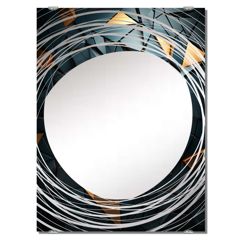 Sassone - Miroir mural à carreaux abstraits MIR137396, 32 po x 24 po
