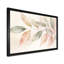 Feuilles botaniques printanières roses et vert tendre V - Tableau botanique abstrait encadré-1143430305-1269530561