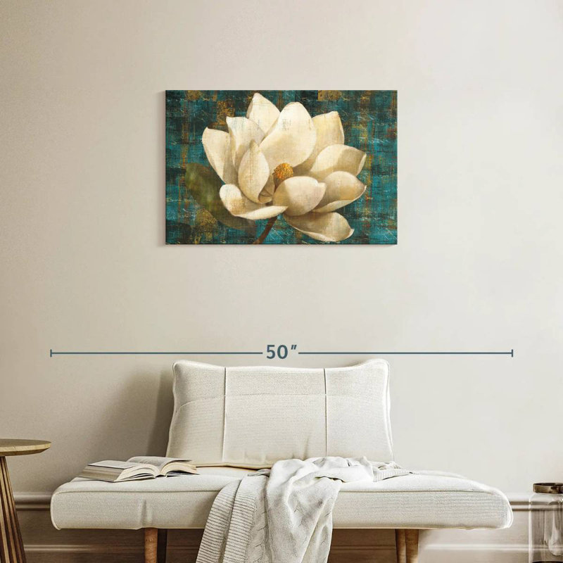 Fleur de magnolia Harnek Turquoise, H 20 po x l 30 po