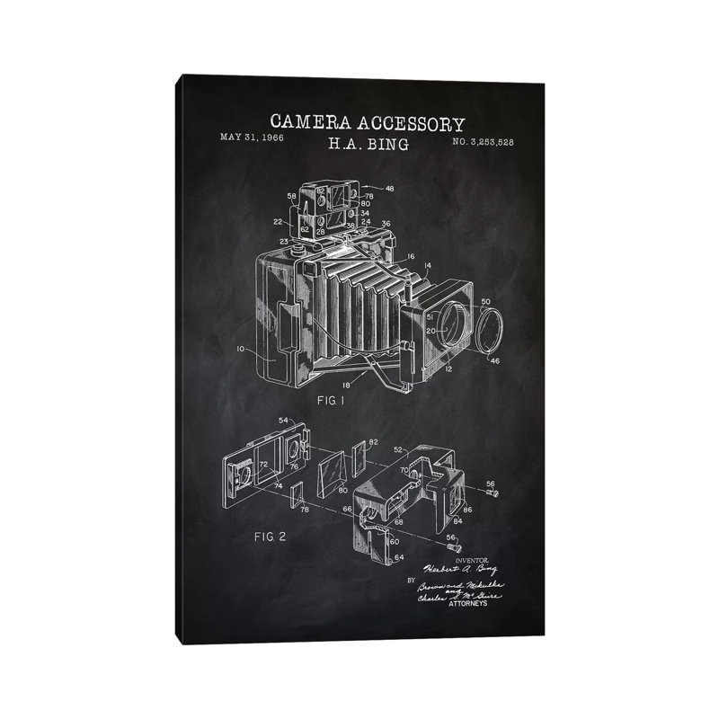 Camera Accessory, Black - Wrapped Canvas Print, 101.6 cm H x 66.04 cm W x 3.175 cm D