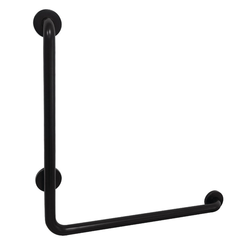 Kingston Brass Made To Match 24-Inch X 24-Inch L-Shaped Grab Bar, 1-1/4 Inch O.D, Right Hand, Matte Black