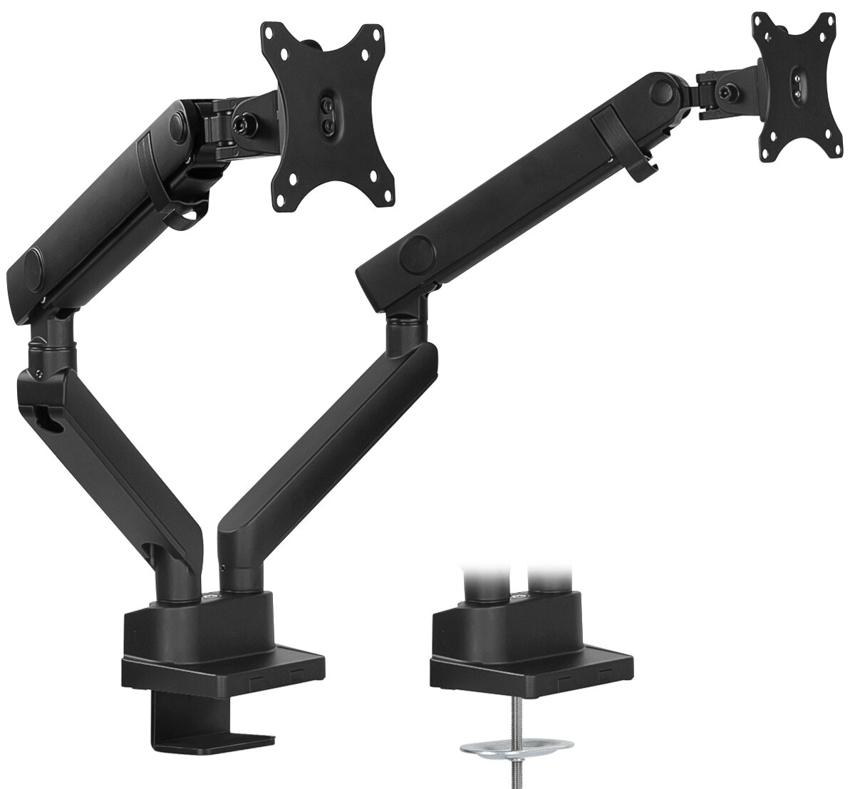 Mount-It Height Adjustable Articulating Dual Monitor Arm Mount Desk Stand, For 17 - 32 in. Screens & Reviews