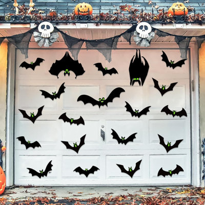 Magnétiques chauves-souris décoratives de porte de garage d'Halloween pour l'extérieur