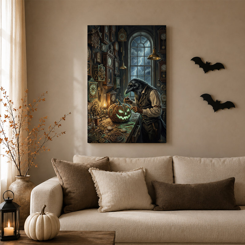 Art mural sur toile Steampunk Raven, H 24 po x l 16 po